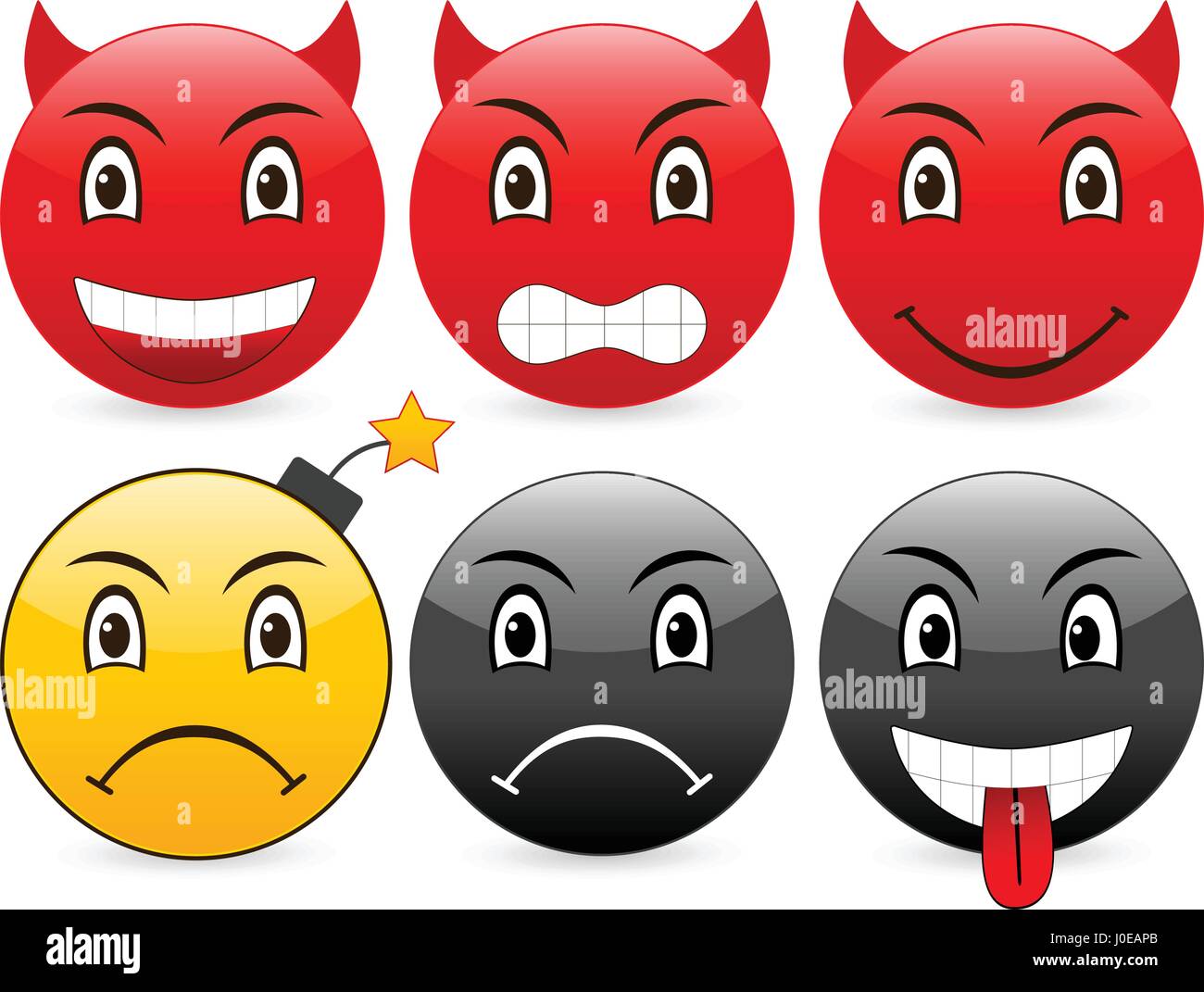 Smile set icon on a white background. Vector illustration Stock Vector ...