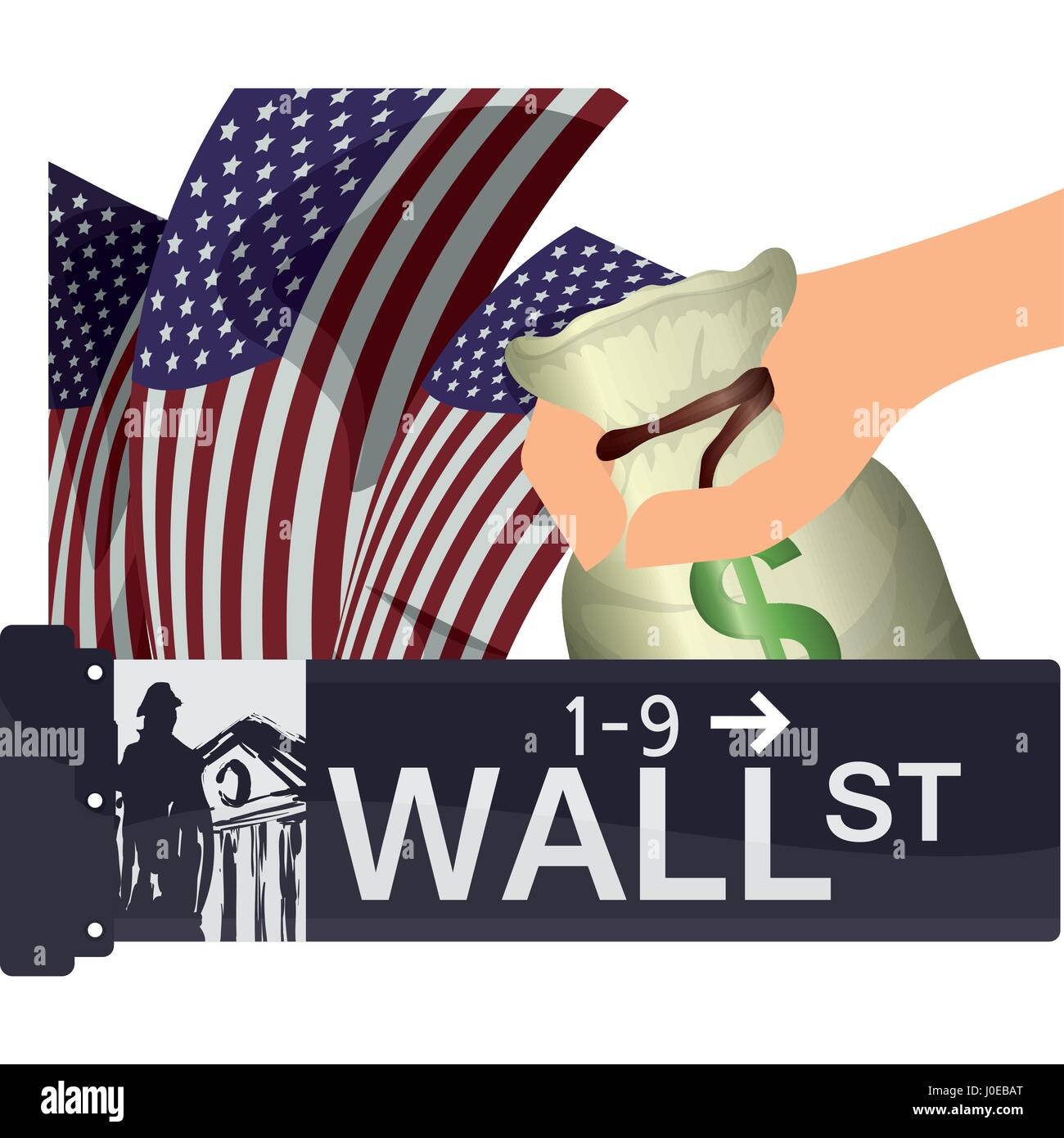 wall street new york usa economy Stock Vector