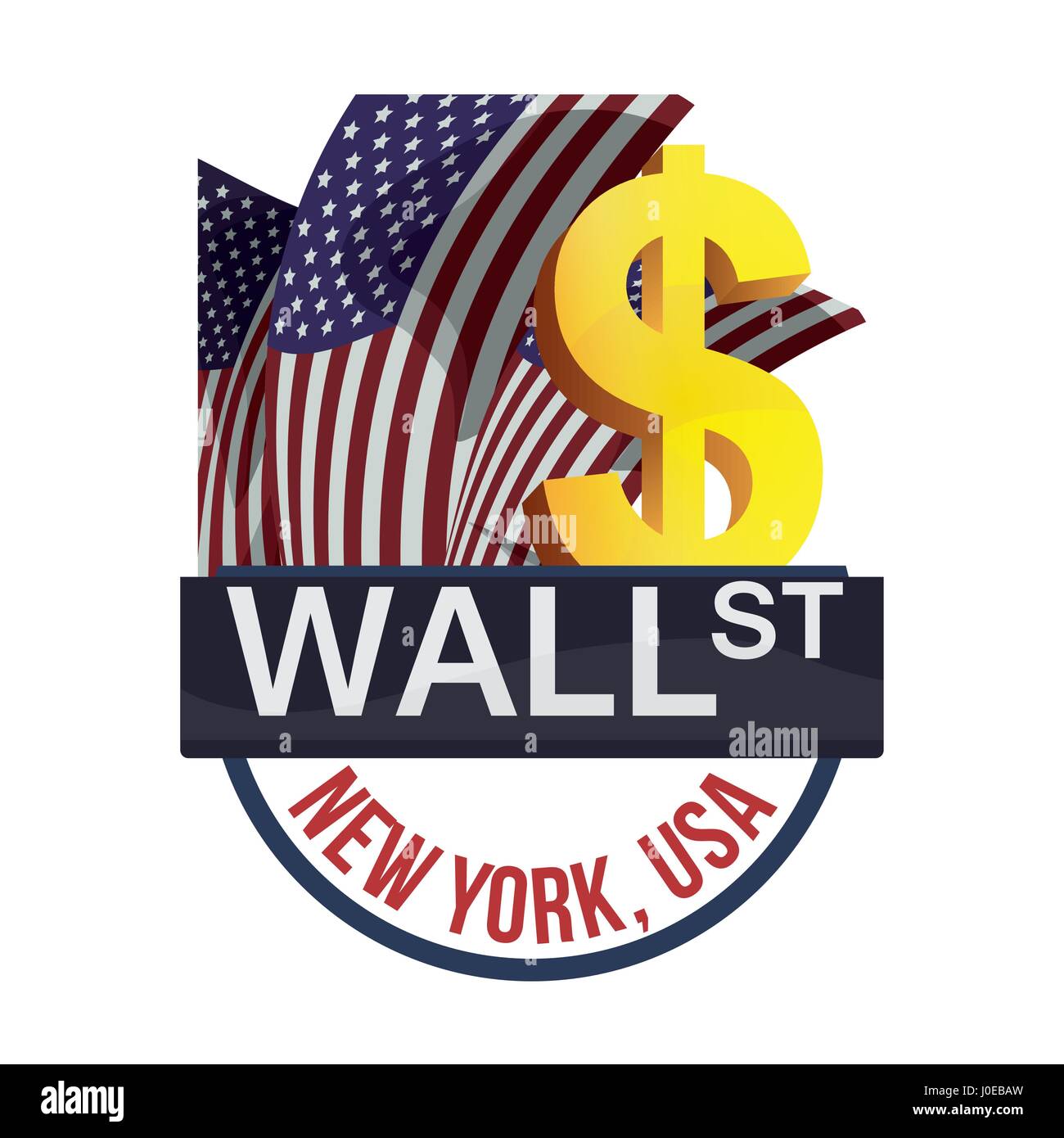wall street new york exchange money business Stock Vector