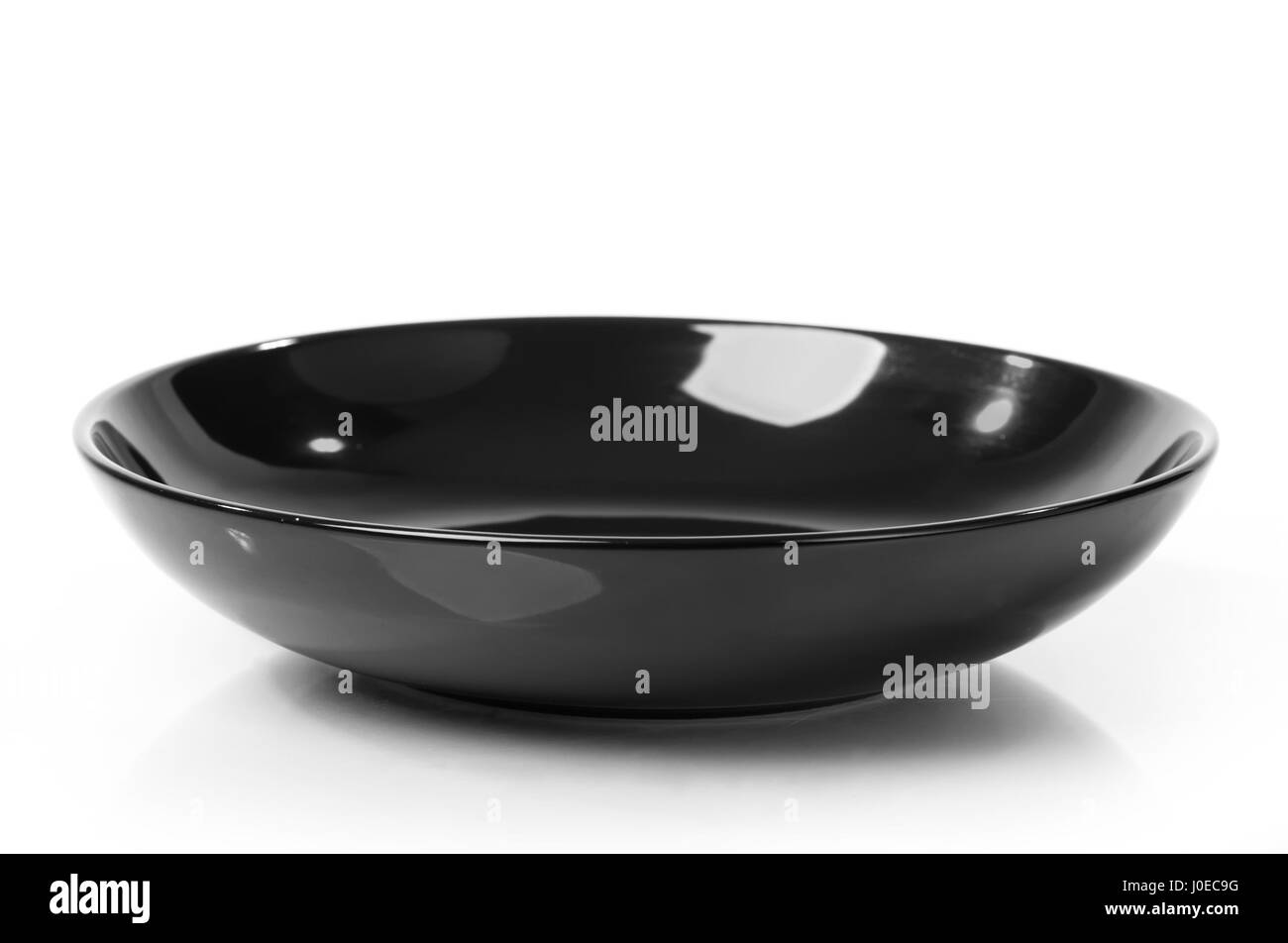 Black plate isolated on white Stock Photo Alamy