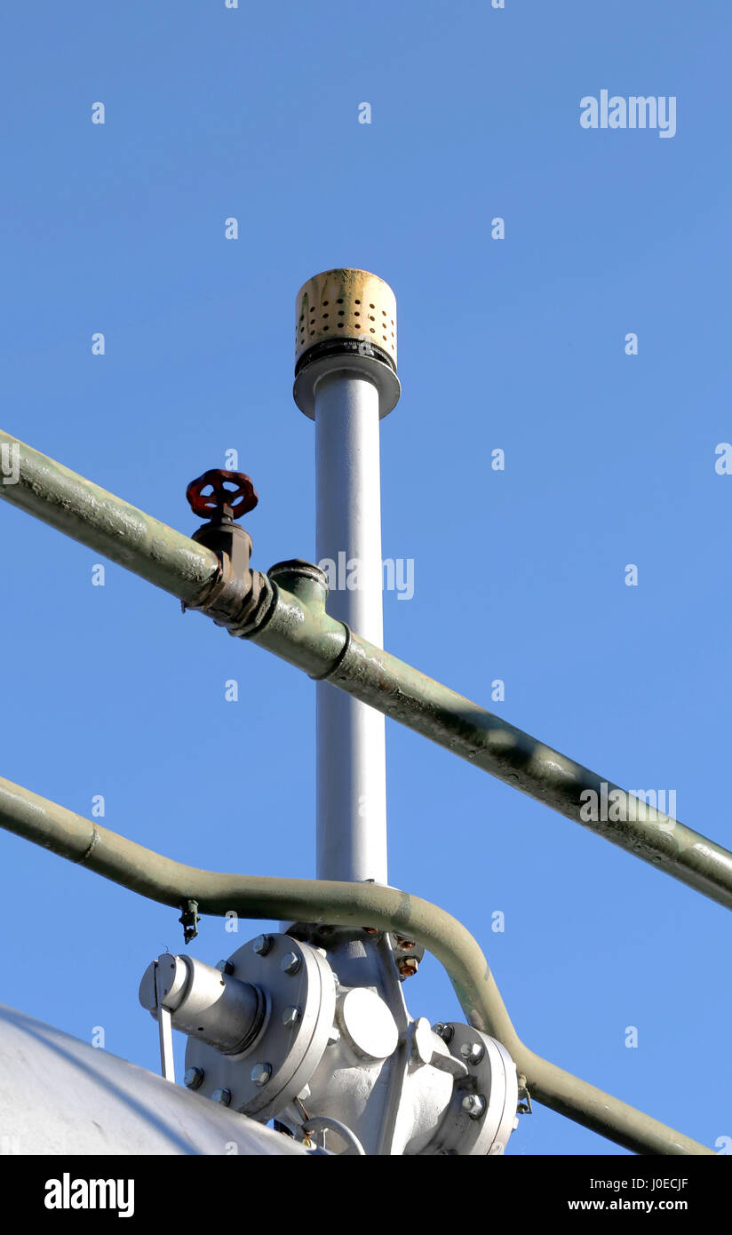 vents of an air vent above the large tank of methane gas of the