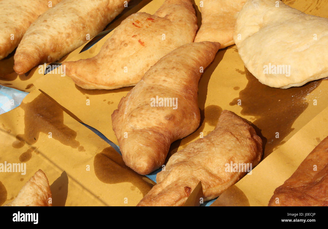 italian stuffed fried bread called Panzerotti or Pizza Puff with cheese