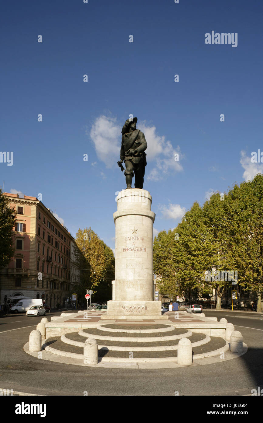 The 1932 Monument to Bersagliere (a Corps of the Italian Army), Piazzale di Porta, Rome, Italy Stock Photo