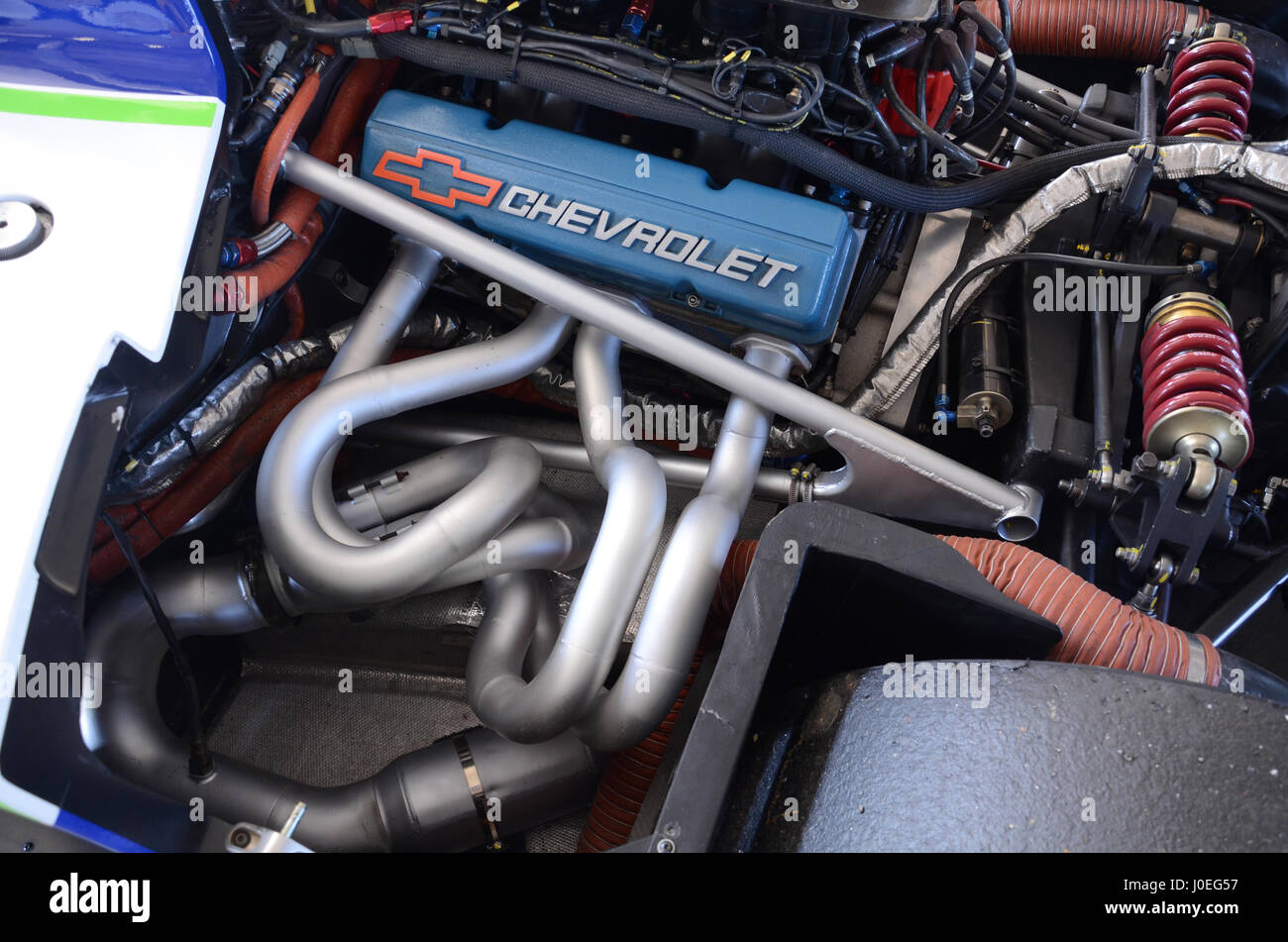 chevrolet racing engine, Zolder circuit Belgium Stock Photo - Alamy