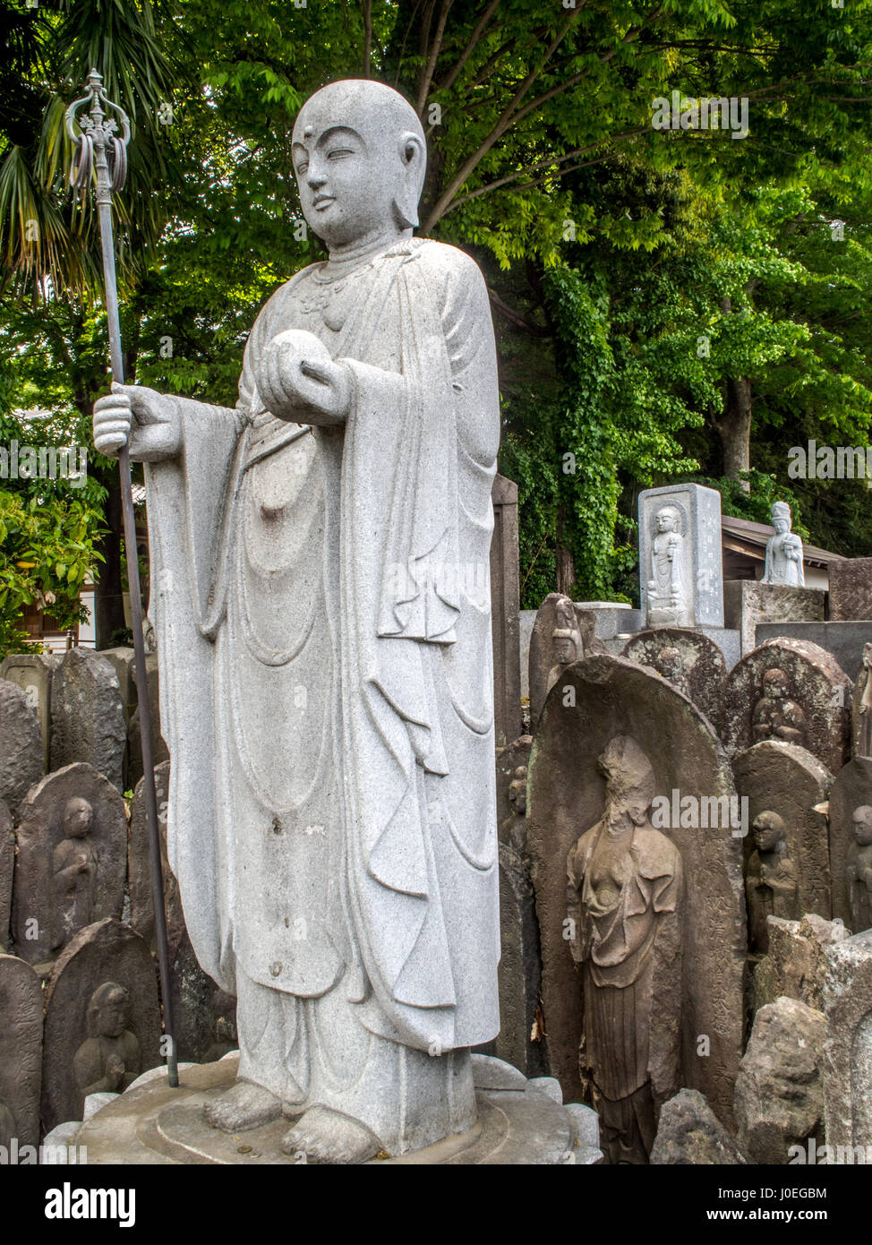 Buddhist statues in temple cemetery, Ageo, Saitama, Japan Stock Photo
