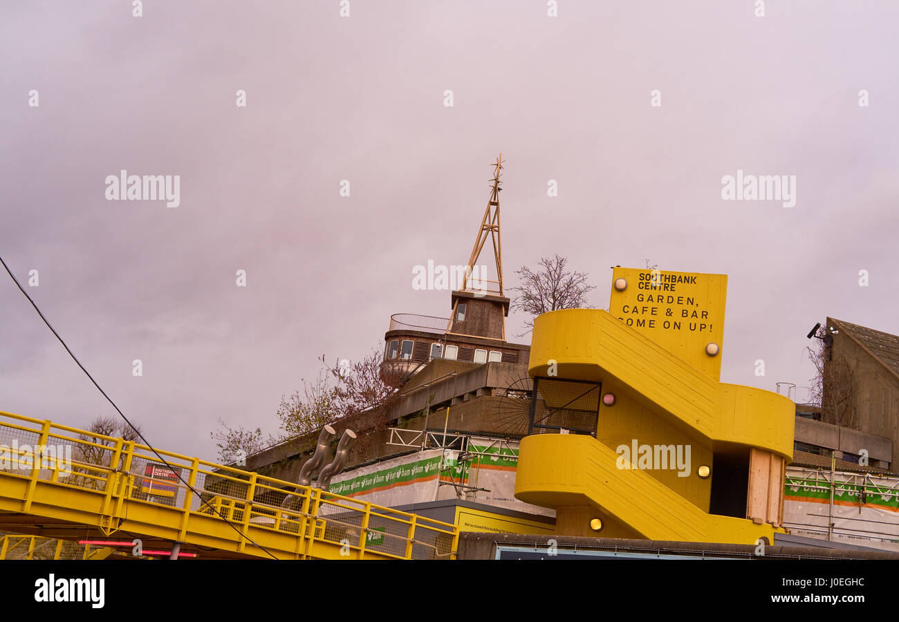Living architecture's Room for London boat perched on top of Queen Elizabeth Hall, South Bank, London, England, Europe Stock Photo