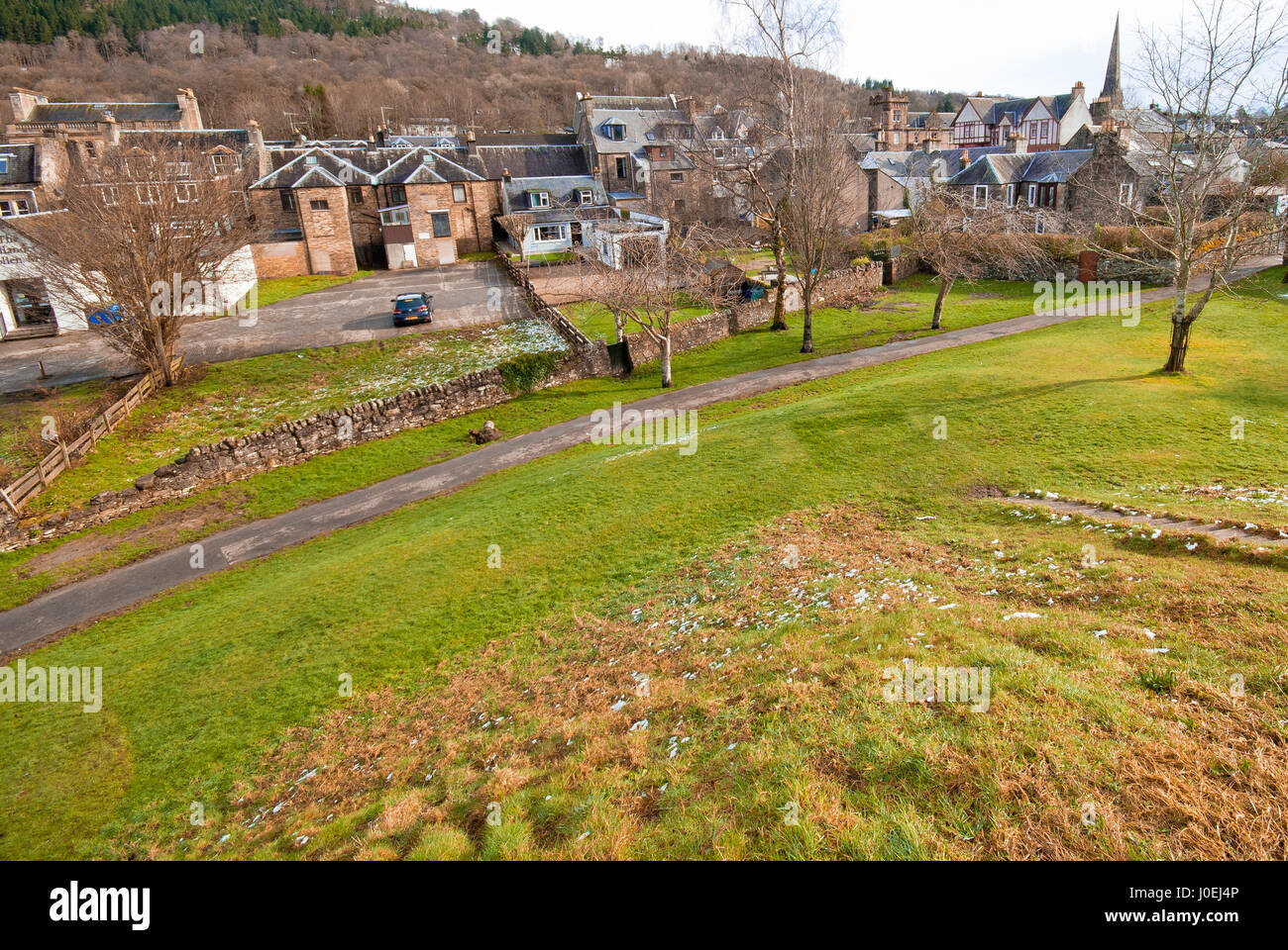 View of Pitlochry, Scotland. Stock Photo