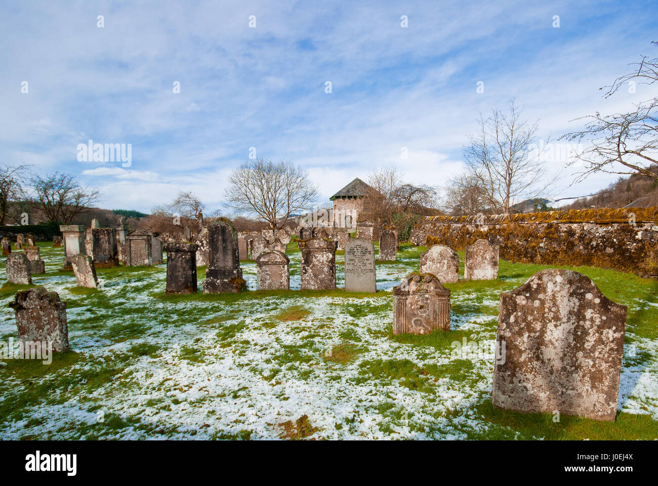 Old cemetery in Pitlochry, Scotland. Stock Photo