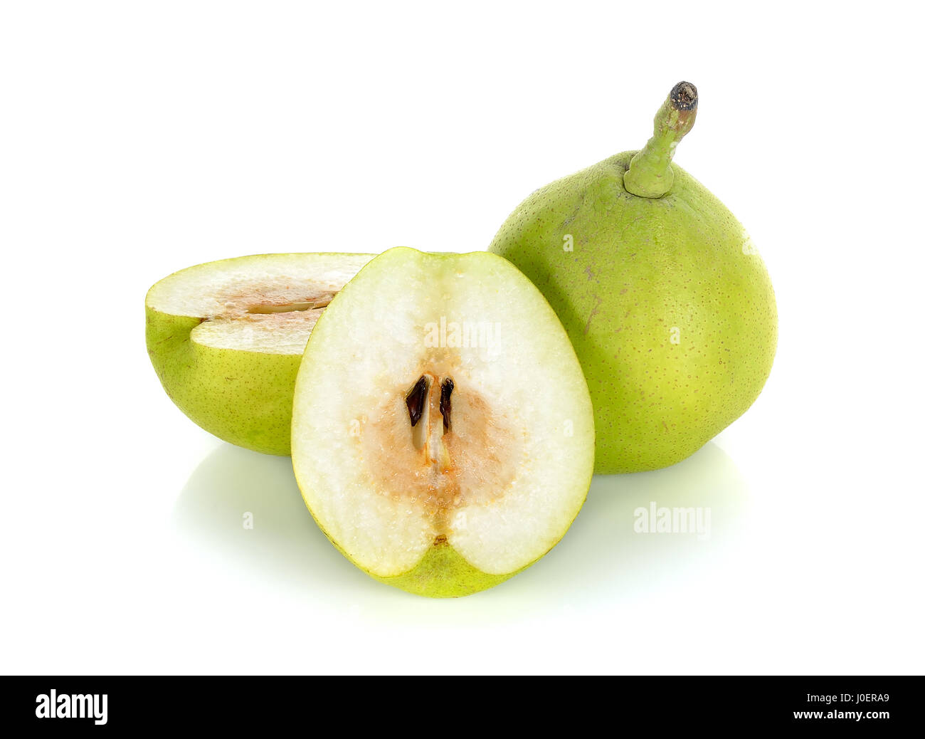 Green pear isolated on the white background Stock Photo - Alamy