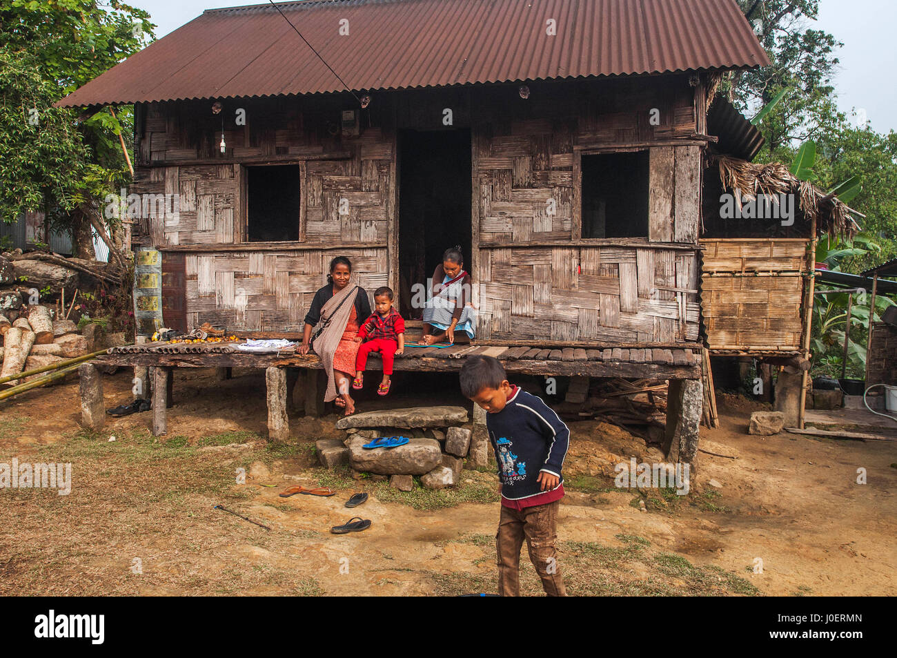 House, Mawlynnong, Meghalaya, India, Asia Stock Photo - Alamy