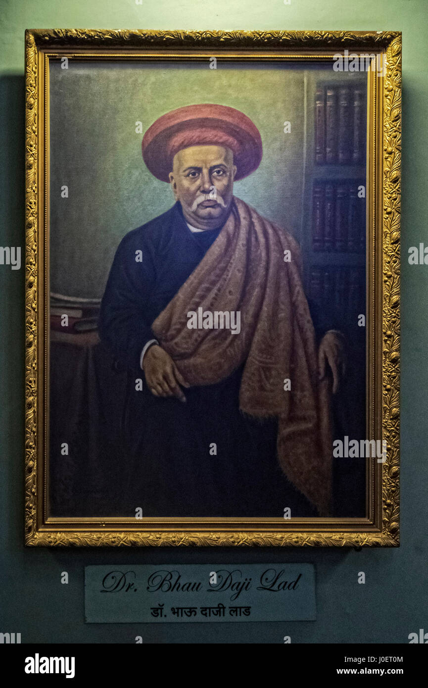 Dr. Bhau Daji Lad picture frame in museum, Rani Baug, Byculla Zoo, Byculla, Bombay, Mumbai, Maharashtra, India, Asia Stock Photo