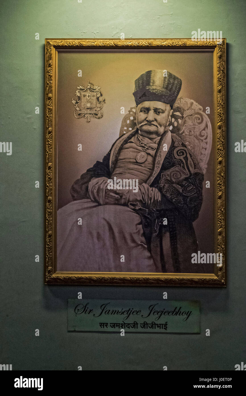 Frame of sir jamshedjee jeejeebhoy, bhau daji lad museum, mumbai, maharashtra, india, asia Stock Photo