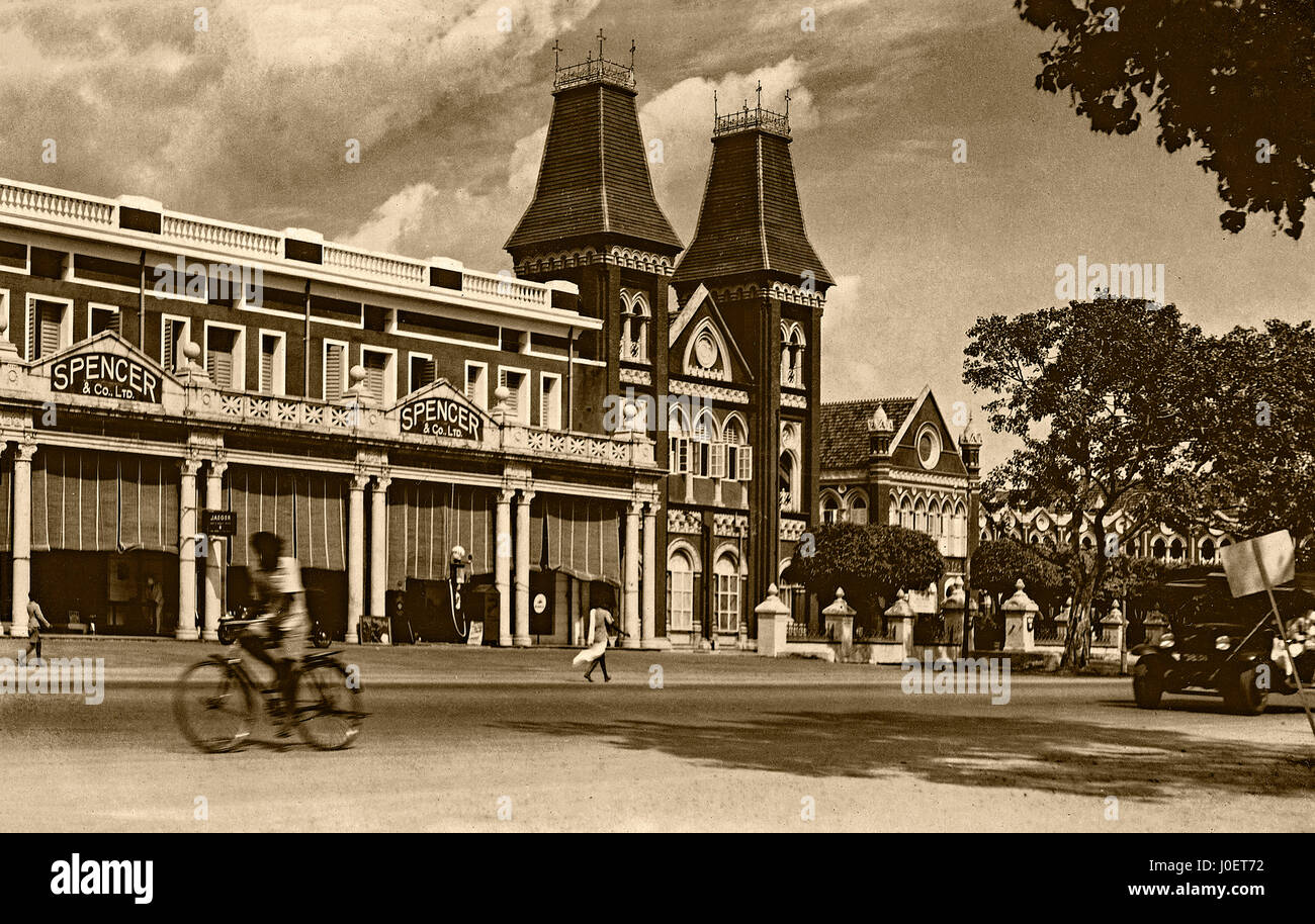 Vintage 1900s photo Mount Road , Madras , Chennai , Tamil Nadu , India