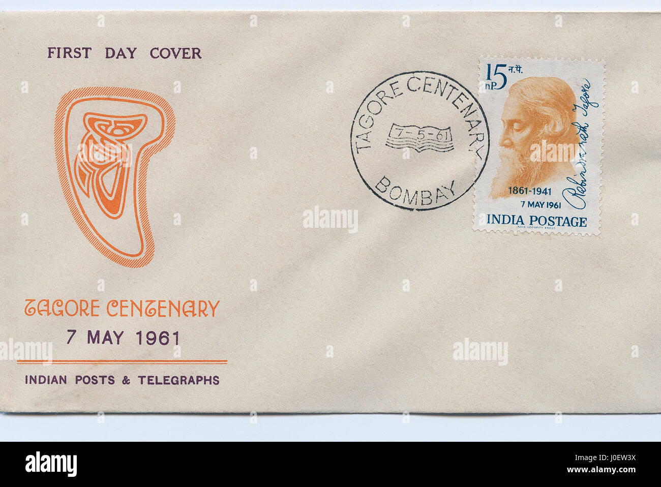 First day cover of tagore centenary, india, asia Stock Photo