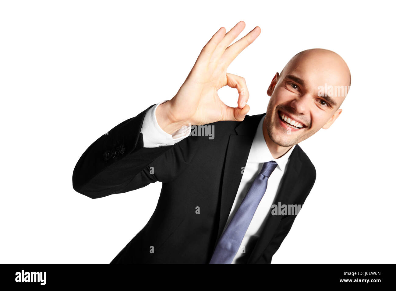 Portrait of young happy businessman. Isolated on white background Stock ...