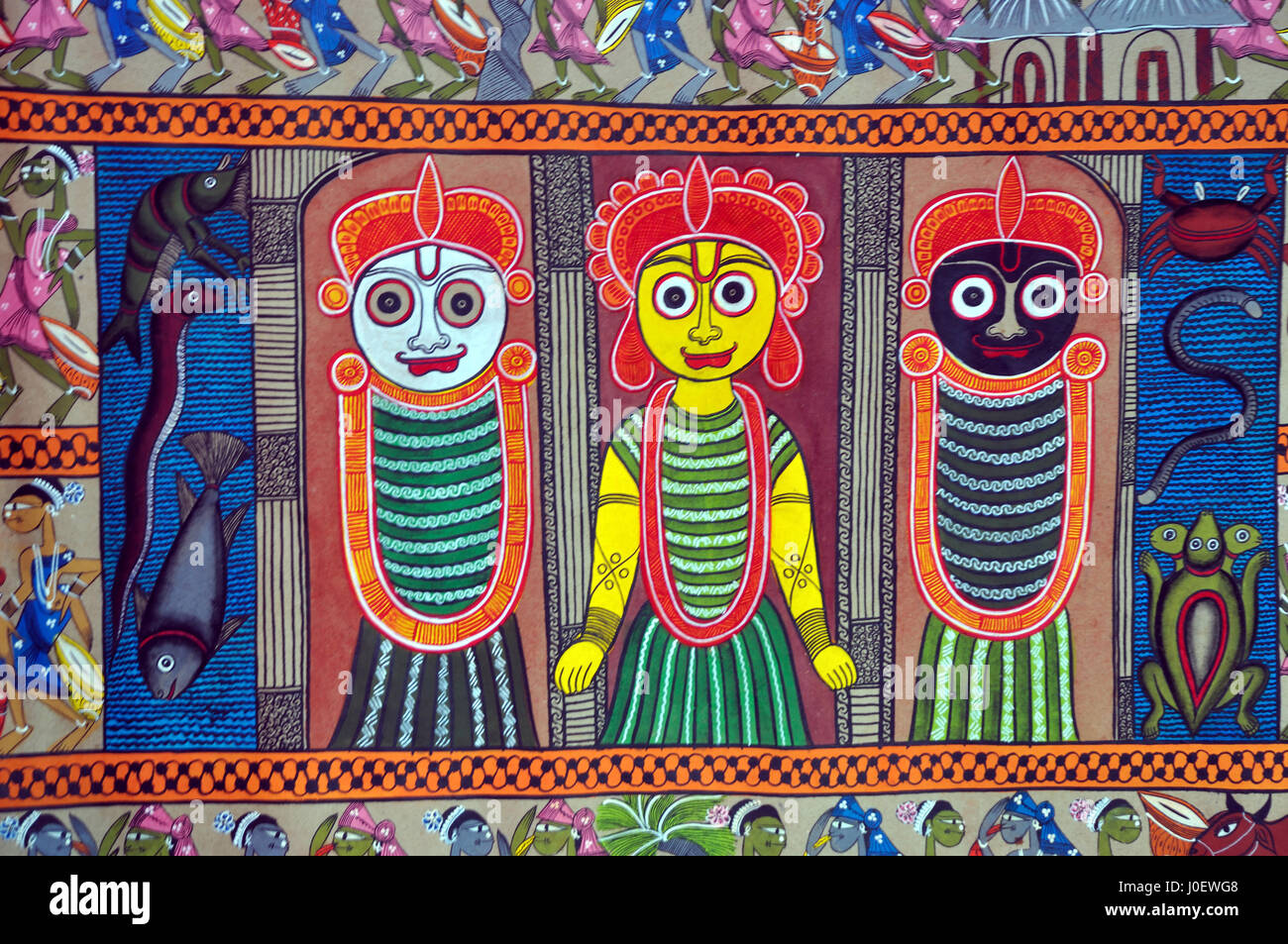 Pattachitra painting, kolkata, west bengal, india, asia Stock Photo