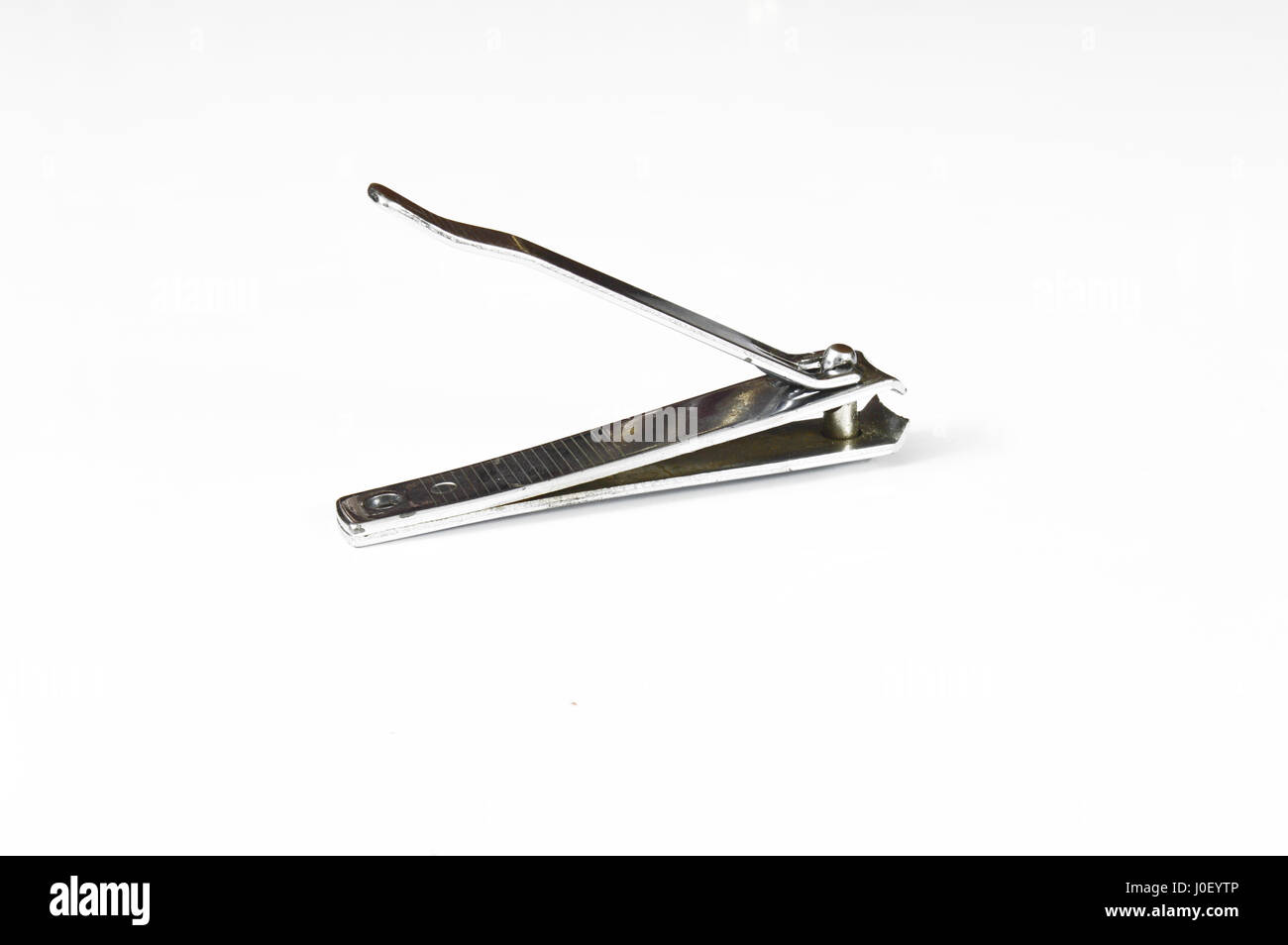 open nail clipper isolated on white Stock Photo Alamy