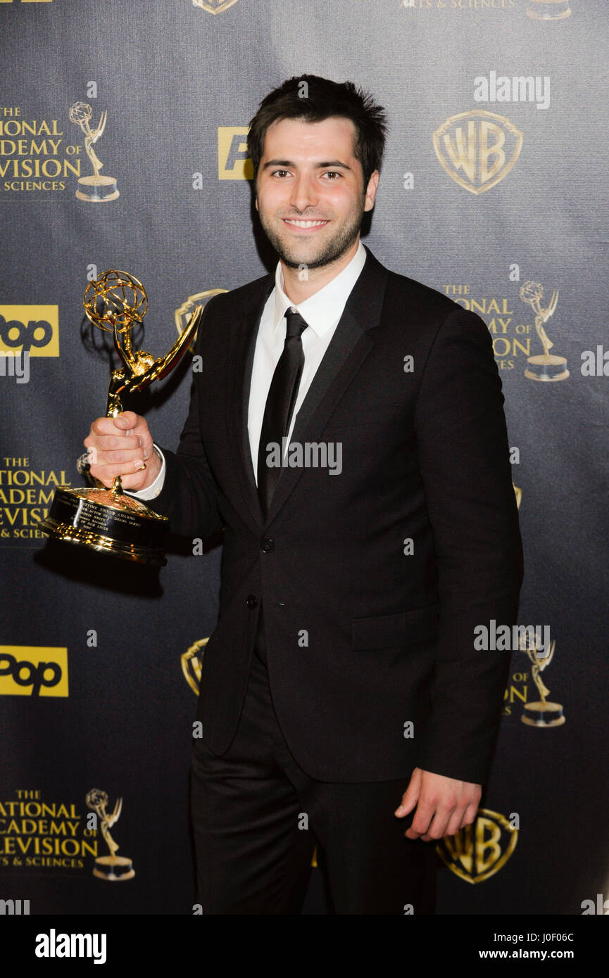 Freddie Smith poses in the press room at The 42nd Annual Daytime Emmy