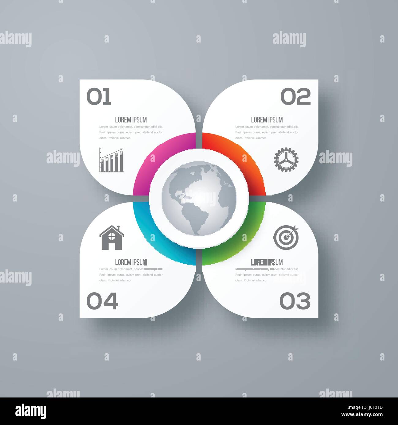Infographics template four options with circle Stock Vector Image & Art ...