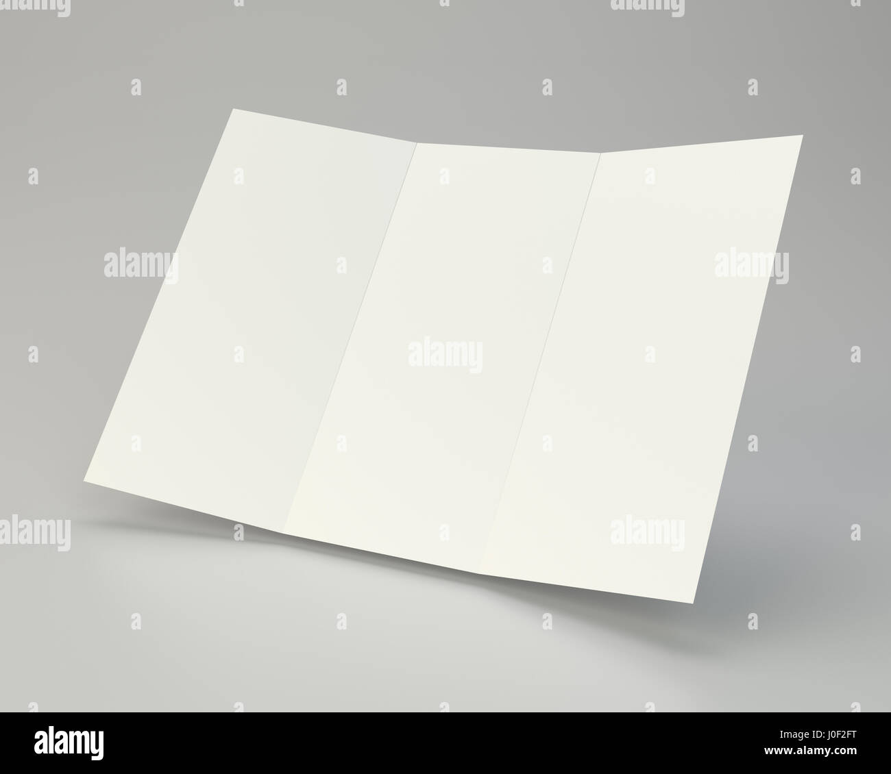 Crumpled folded A4 paper. 3d rendering on gray background Stock Photo