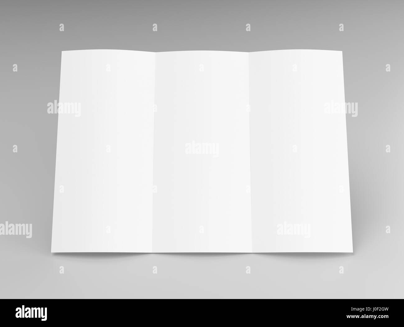 Crumpled folded A4 paper. 3d rendering on gray background Stock Photo