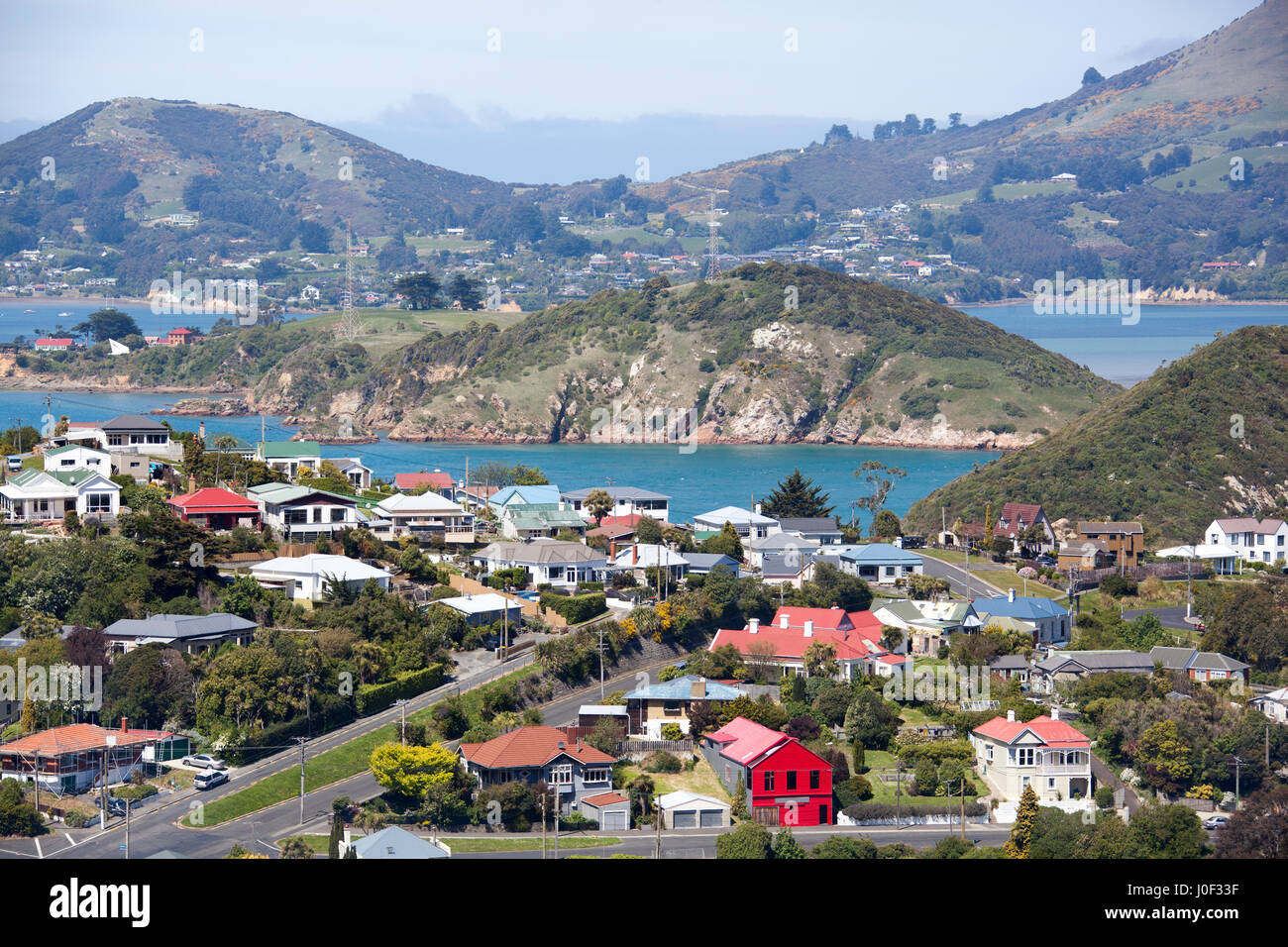The view of Port Chalmers, the suburb of Dunedin city (New Zealand