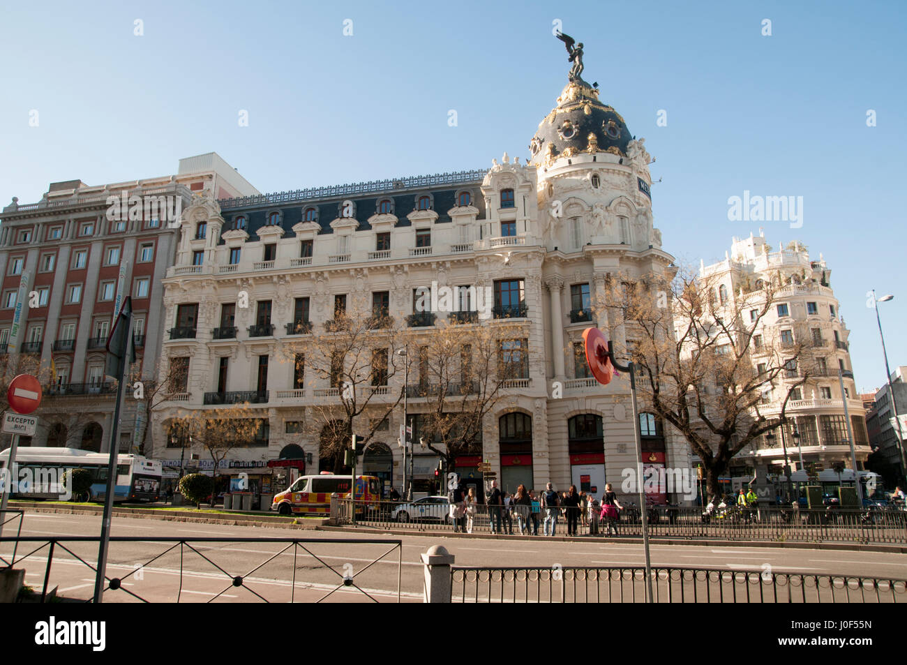Spain, Madrid, Metropolis Building, on calle de Alcala Stock Photo