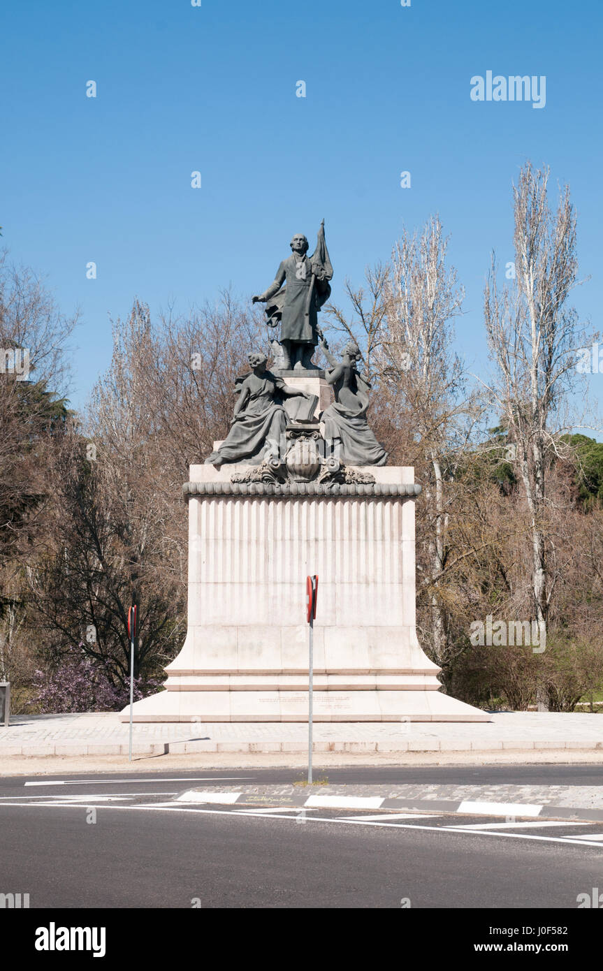 Miguel Hidalgo monument, Parque Del Oeste, Madrid, Spain Stock Photo