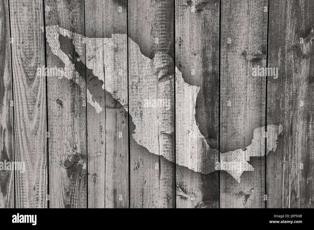 Map of Mexico on weathered wood Stock Photo - Alamy