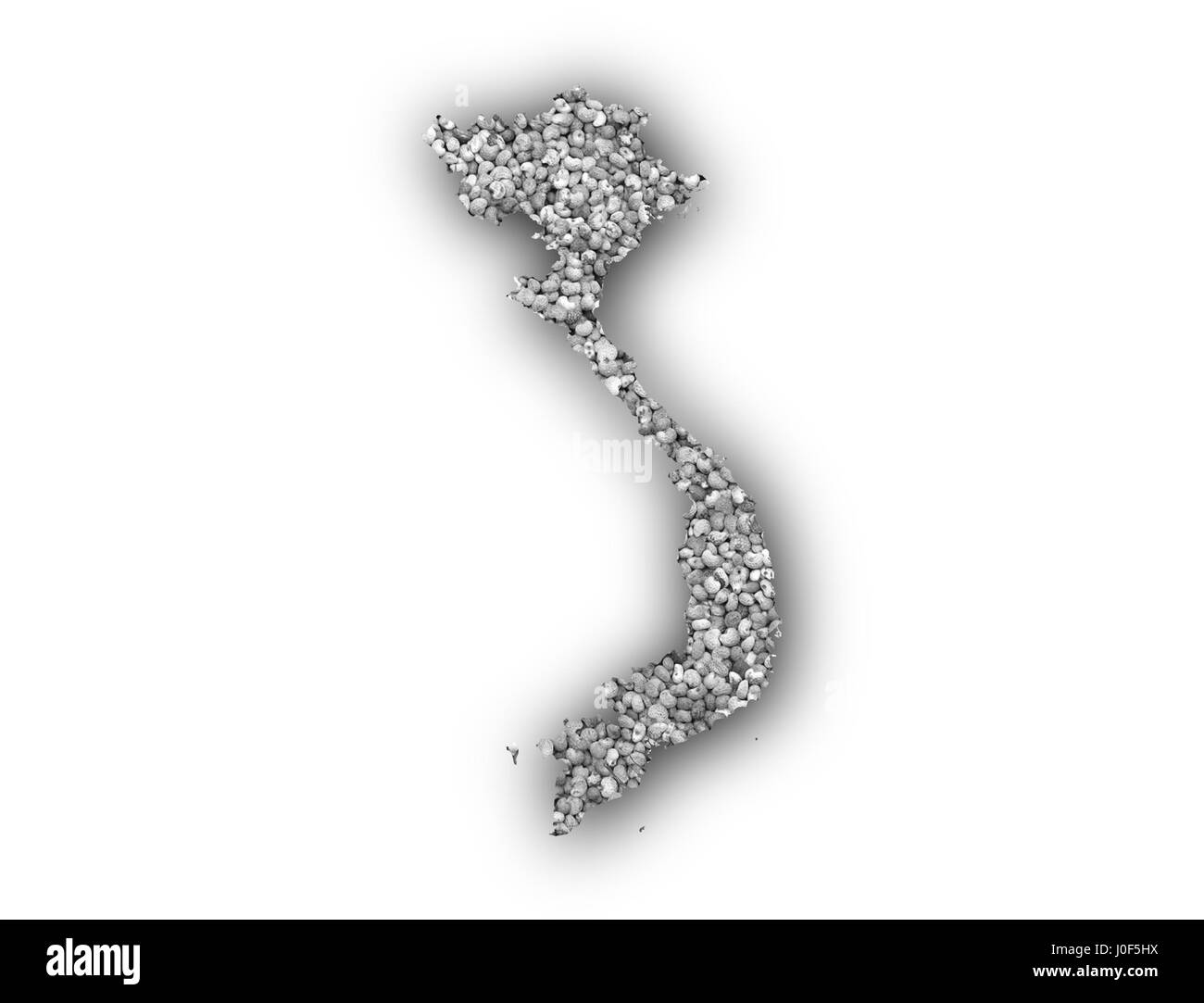 Map of Vietnam on poppy seeds Stock Photo Alamy