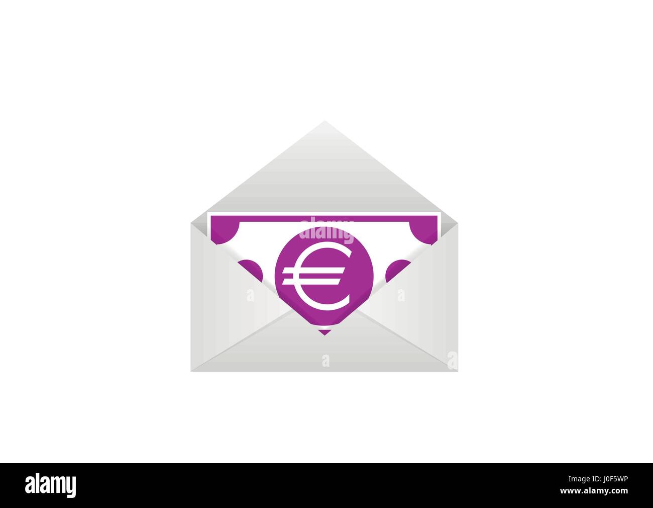 Euro bill in envelope Stock Vector Image & Art Alamy