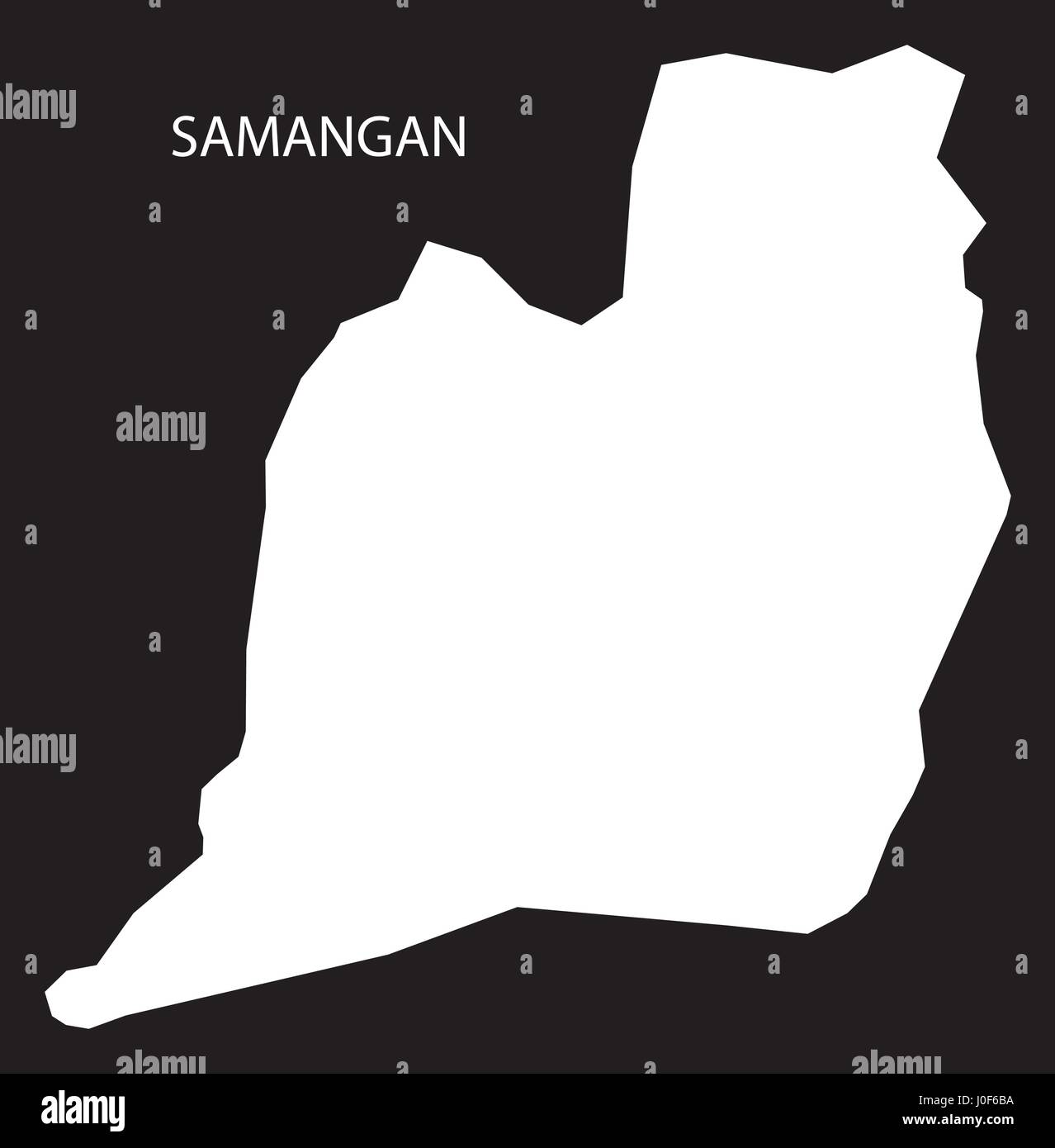 Samangan Afghanistan map black inverted silhouette illustration Stock Vector