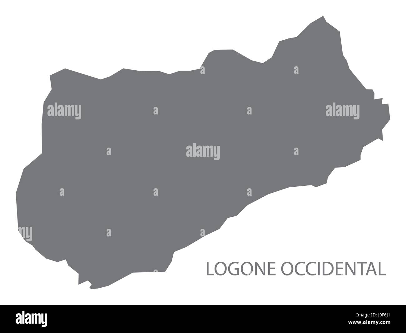 Logone Occidental Chad region map grey illustration silhouette Stock ...