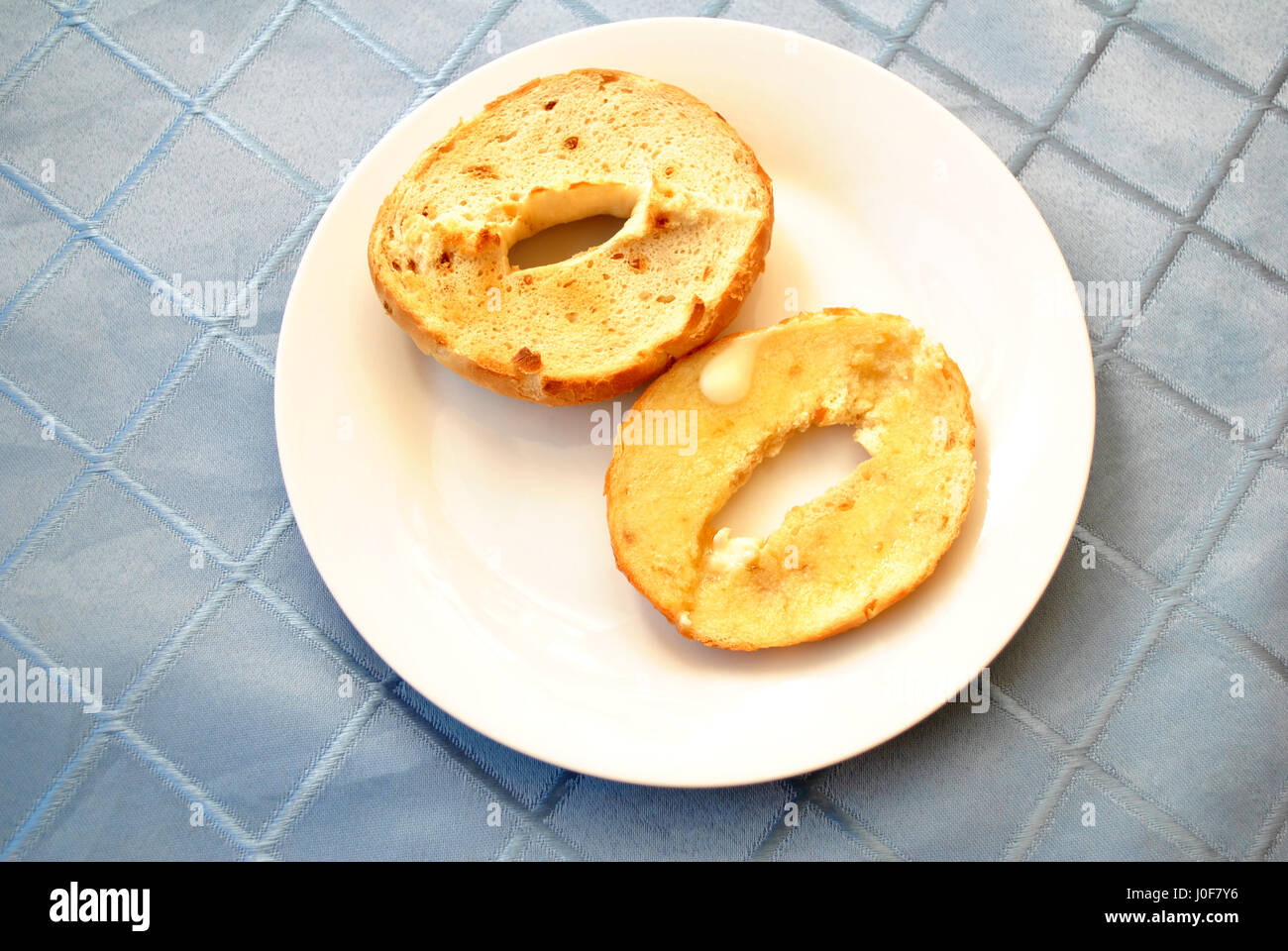 Toasted Onion Bagel Stock Photo