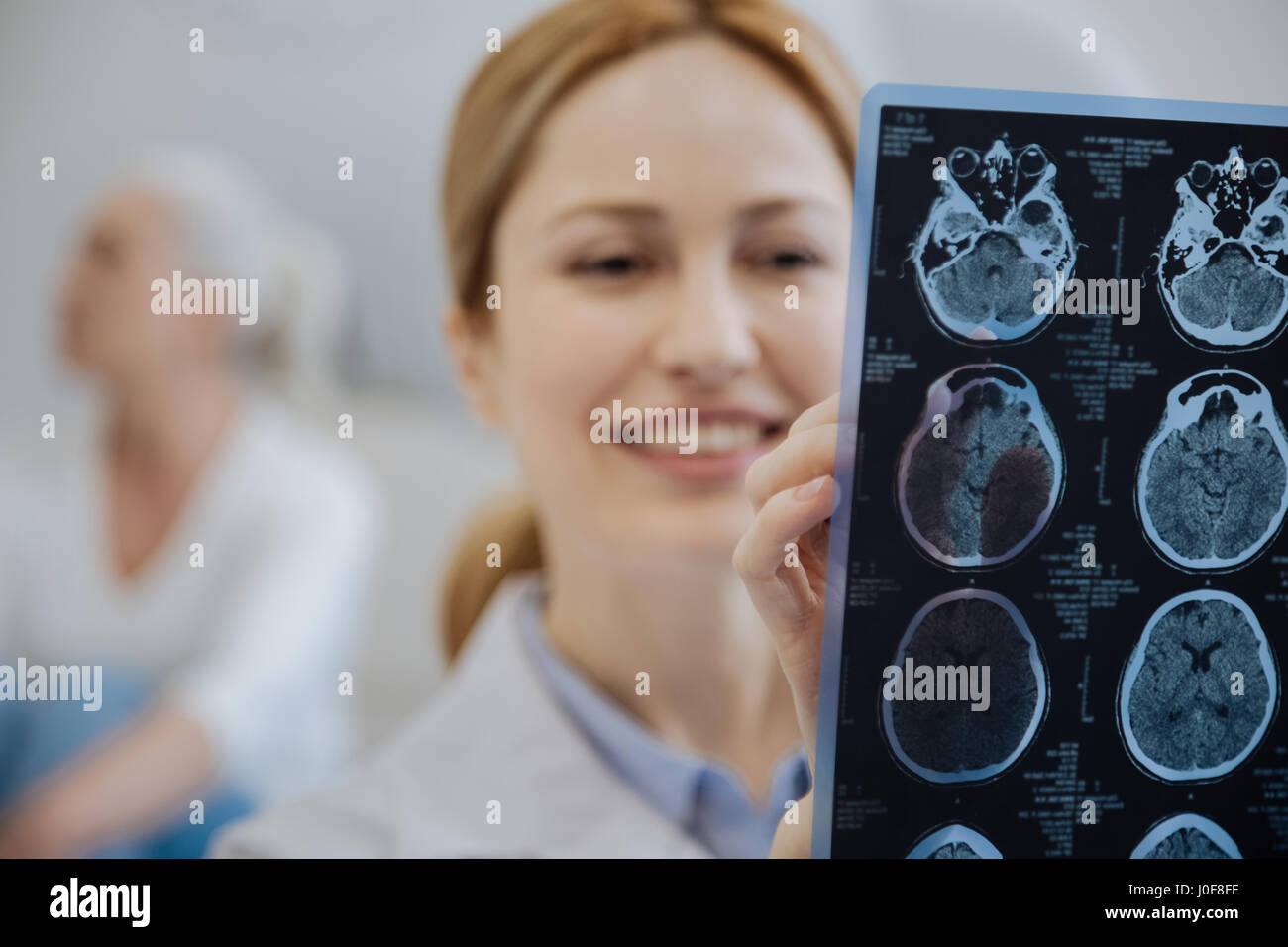 Selective focus of a MRI scan Stock Photo