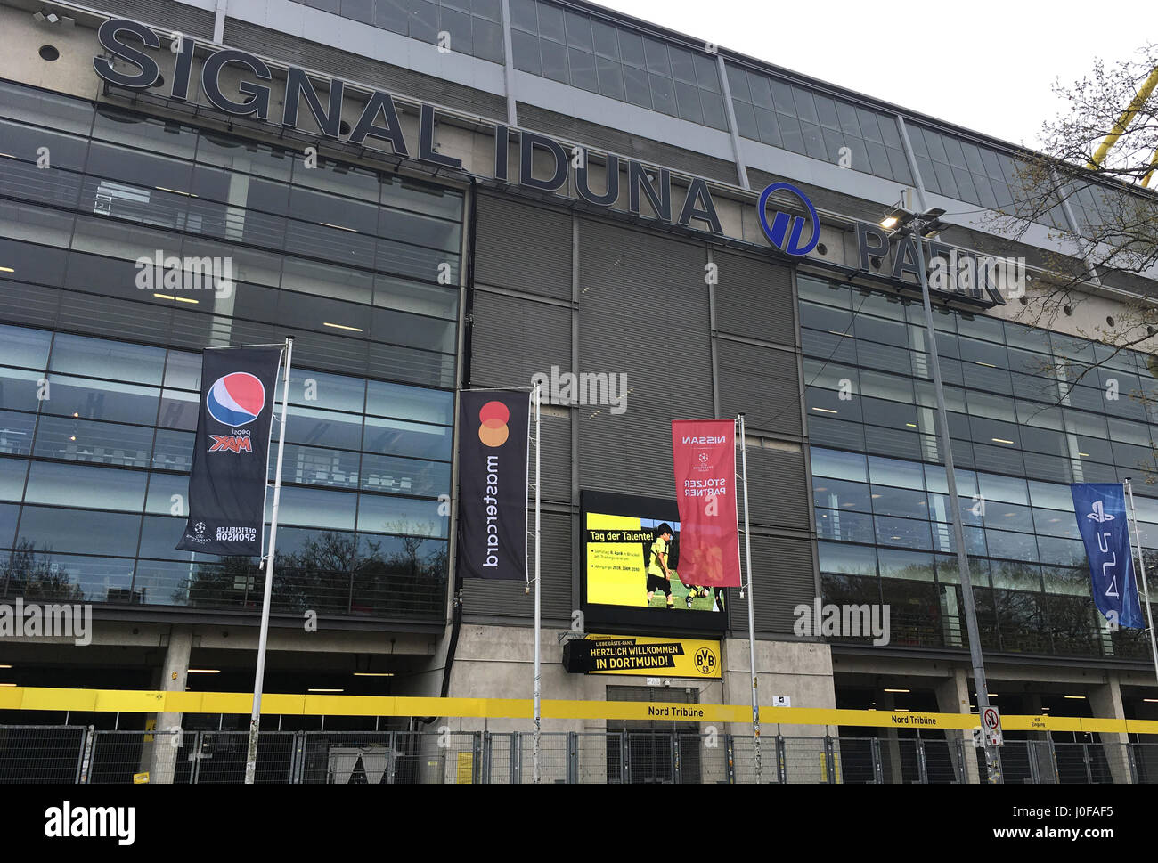 A general view outside of the Signal Iduna Park home of Borussia Dortmund. Stock Photo