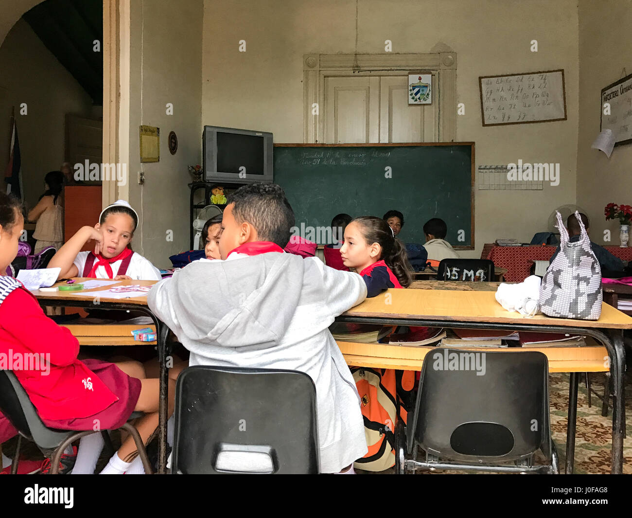 Trinidad, Cuba Jan 12, 2017 Elementary school students in Trinidad
