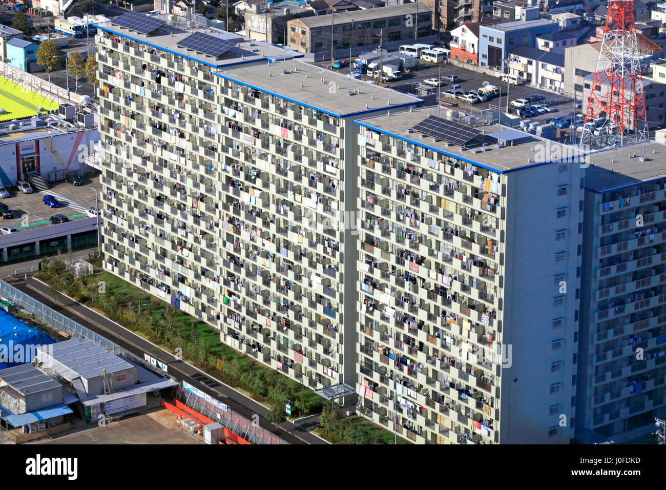 Apartment Complex View from Funabori Tower Edogawa Tokyo Japan Stock