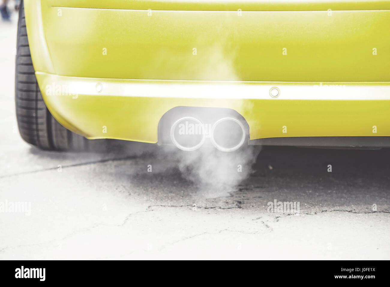 close up on pipe exhaust car smoke emission Stock Photo Alamy