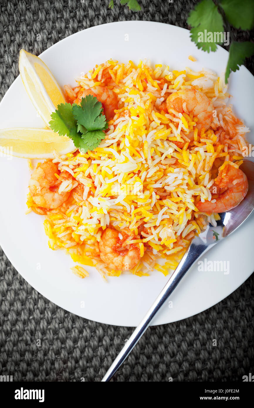 Indian Biryani with Shrimp Stock Photo Alamy