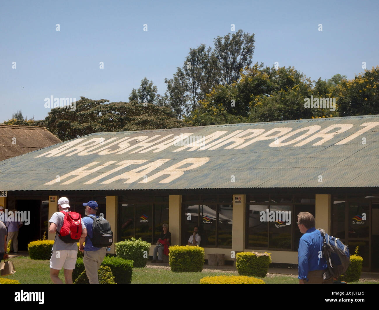 Arusha, Tanzania - March 12, 2017 - Arrival terminal at Arusha Airport in Tanzania, Africa. Stock Photo
