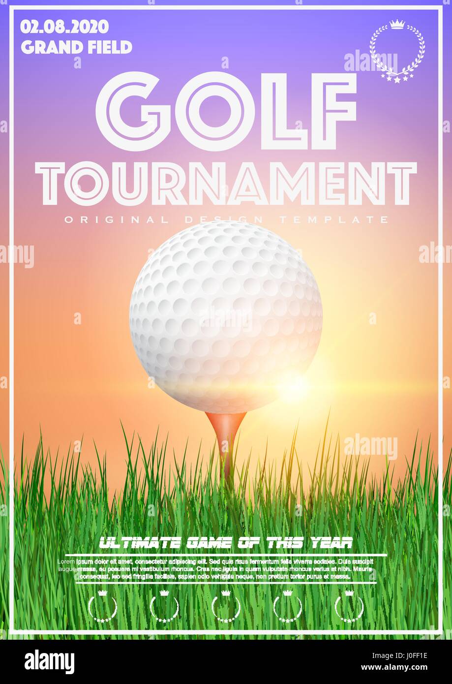 Poster Template of Golf Tournament Stock Vector