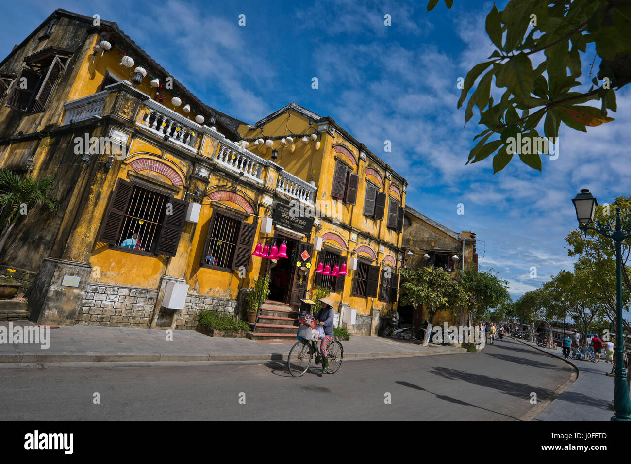 Horizontal streetview in Hoi An, Vietnam. Stock Photo