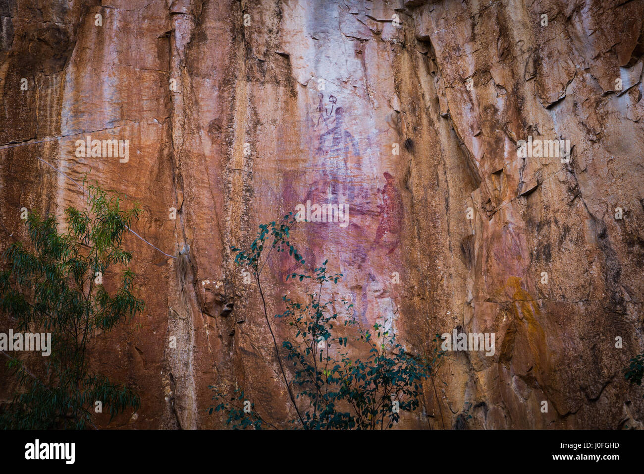 Katherine Gorge Aborigional Rock art Stock Photo