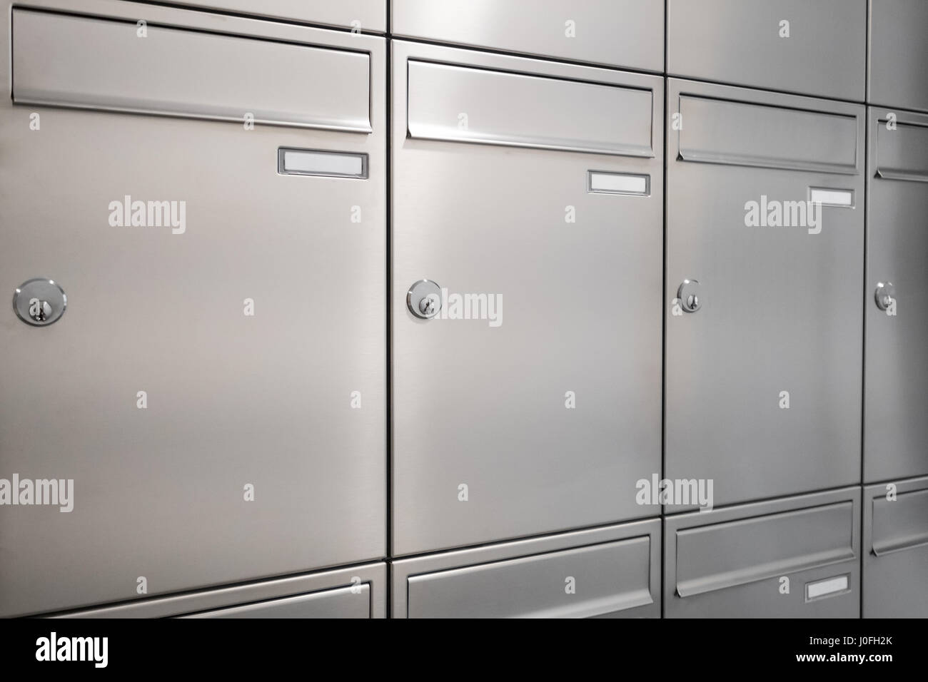 many new mailboxes / postbox / letterbox Stock Photo
