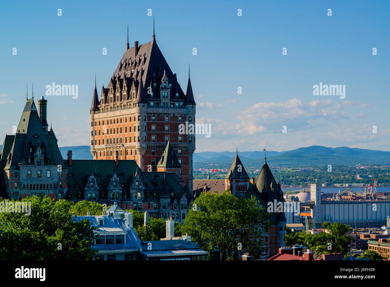 Château Frontenac Hotel by saint laurence river in Quebec city Canada Stock Photo