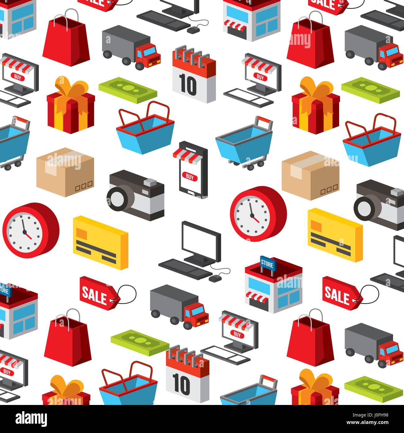 shopping isometric icons design Stock Vector Image & Art - Alamy