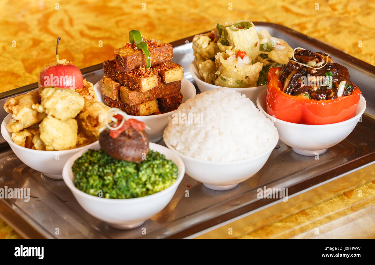 A variety of exquisite Chinese dishes,Beautiful creative vegetarian