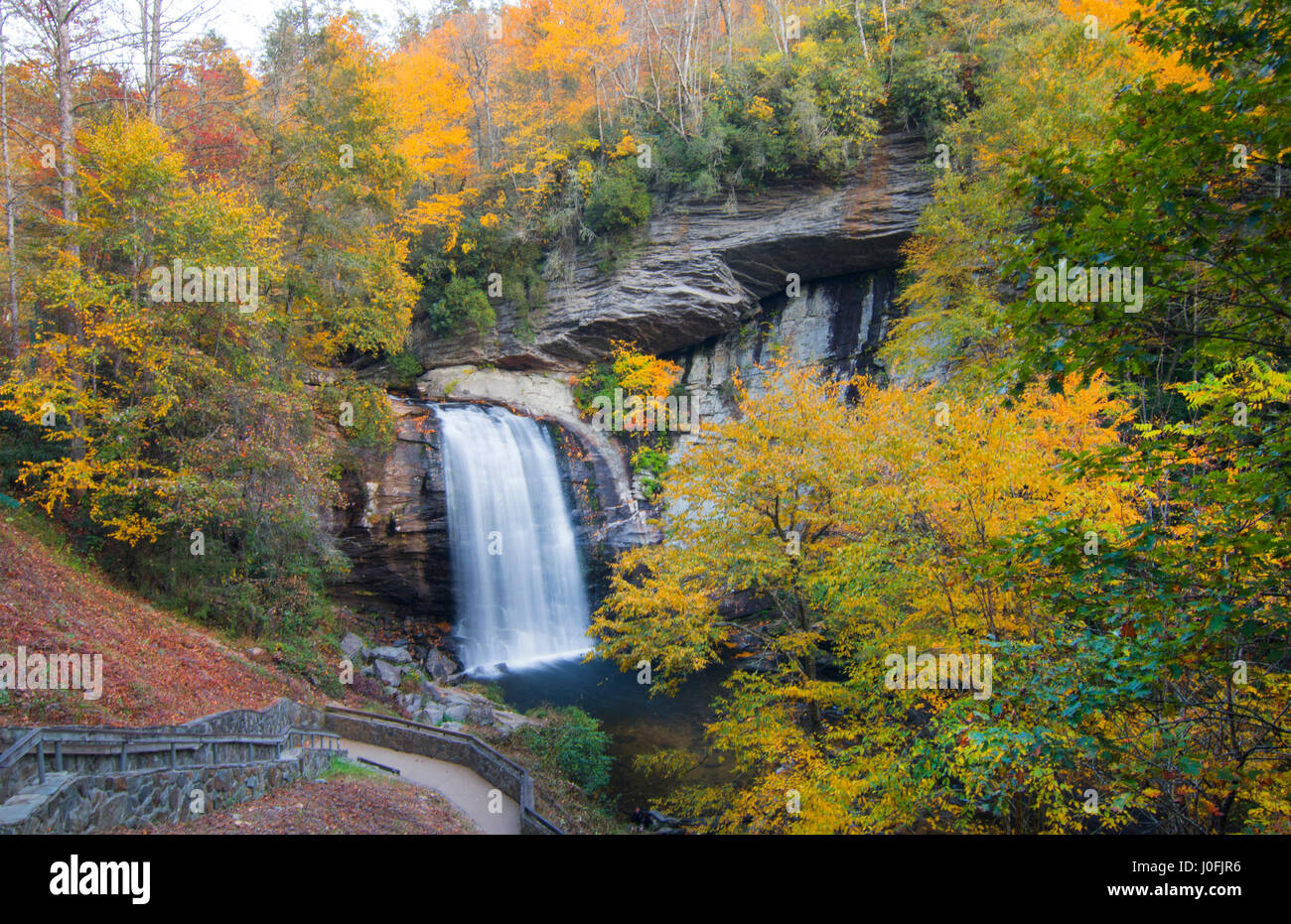 Brevard North Carolina Looking Glass Waterfall near Asheville with Fall