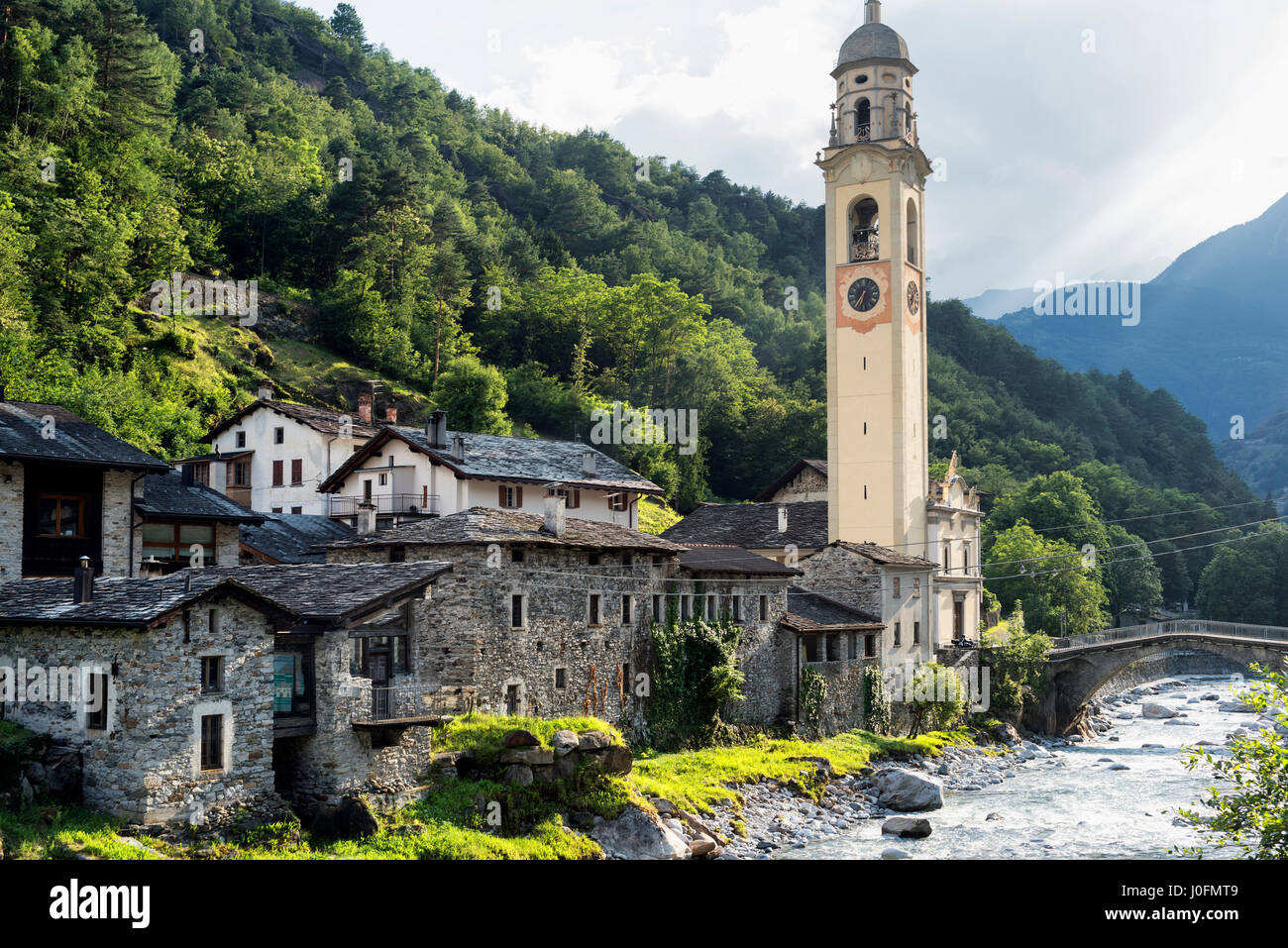 Prosto (Valchiavenna, Sondrio, Italy): old village along the Maira river,  in the Bregaglia valley Stock Photo - Alamy